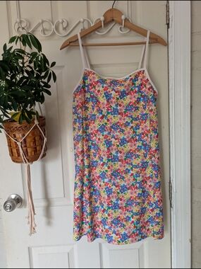 Old Navy Active Powersoft Go-Dry Colorful Mini Dress w/Built In Shorts And Bra L